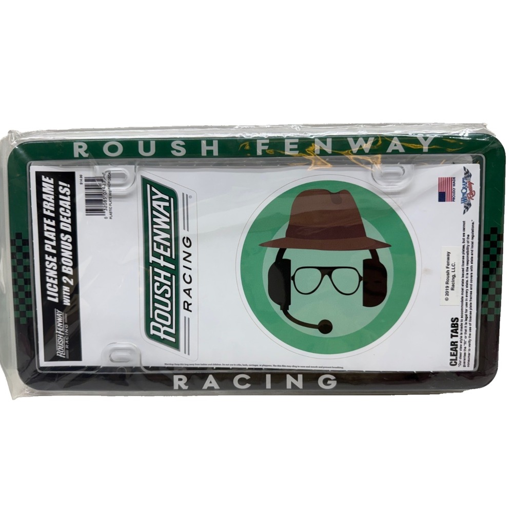 2x‎ ROUSH FENWAY RACING WINCRAFT NASCAR LICENSE PLASTIC PLATE FRAME  - NIP